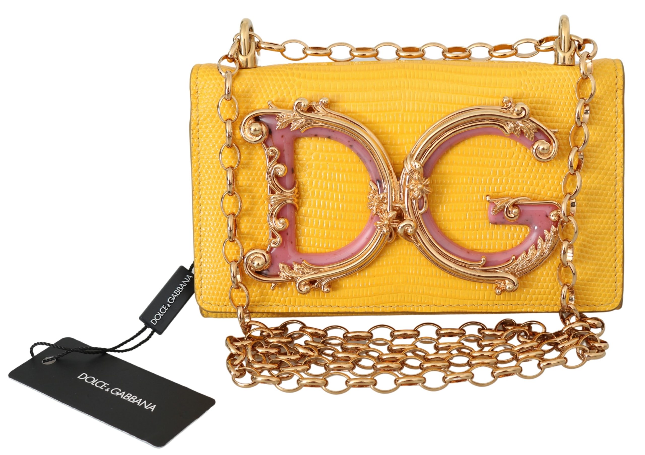 Dolce & Gabbana Women's Leather Logo iPhone X Cover Crossbody Bag Yellow VAS9915