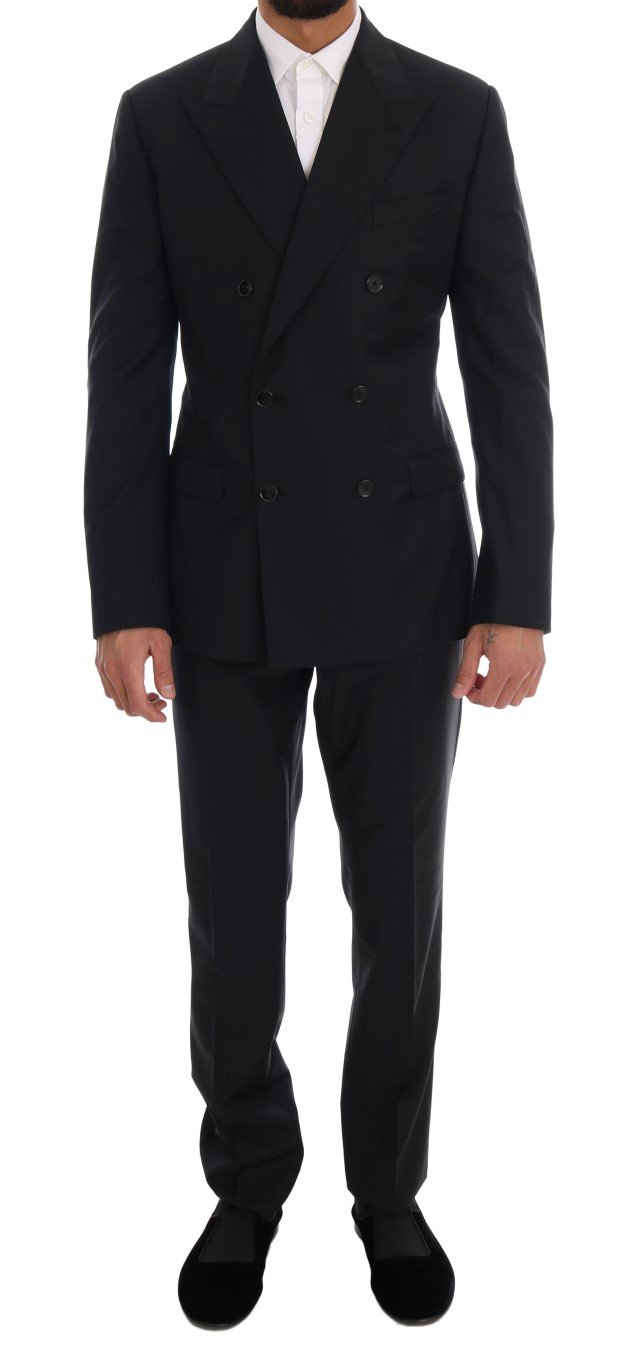 Dolce & Gabbana Men's Wool Double Breasted SICILIA Suit Blue KOS1120 - IT48 | M