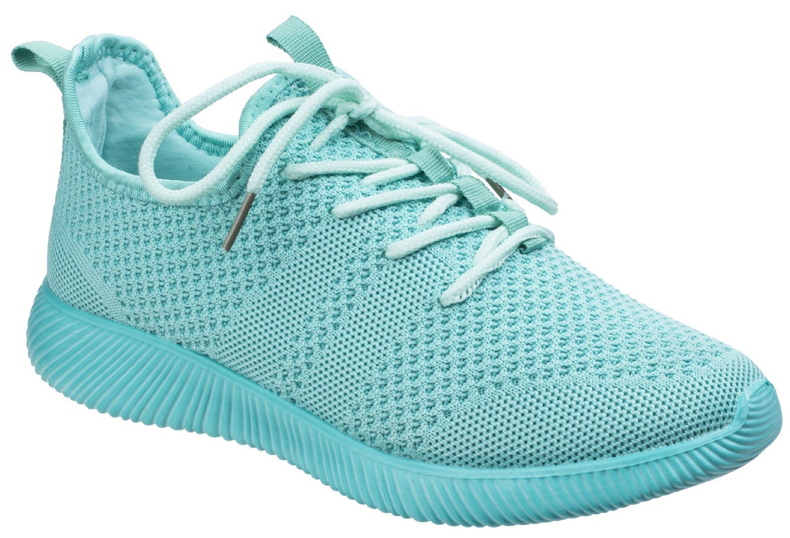 Divaz Women's Heidi Knit Trainer Grey 26327-43957 - Turquo 8