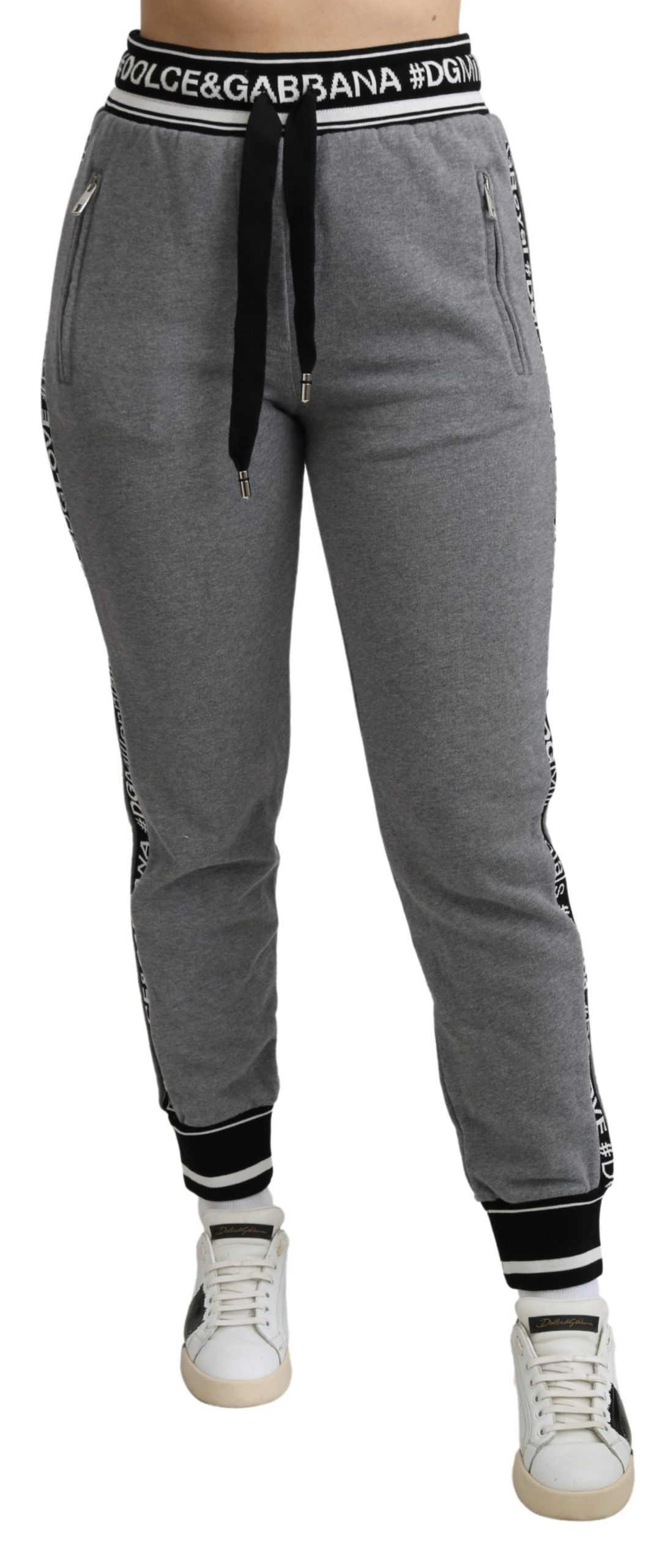 Dolce & Gabbana Womens Jogging Cotton Trouser Gray PAN71286 - IT42|M