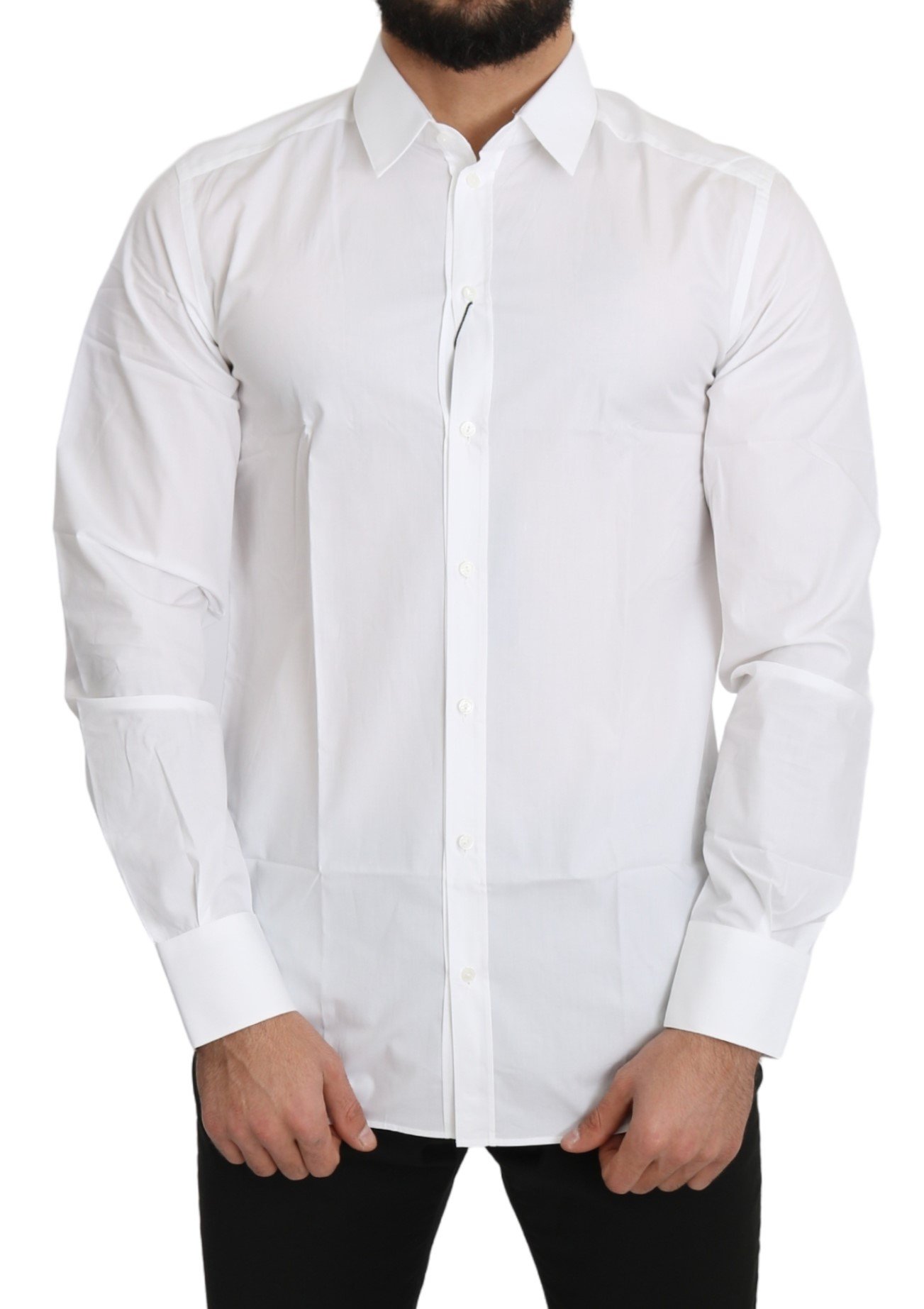 Dolce & Gabbana Men's Solid Cotton Shirt White TSH5169 - IT41 | L