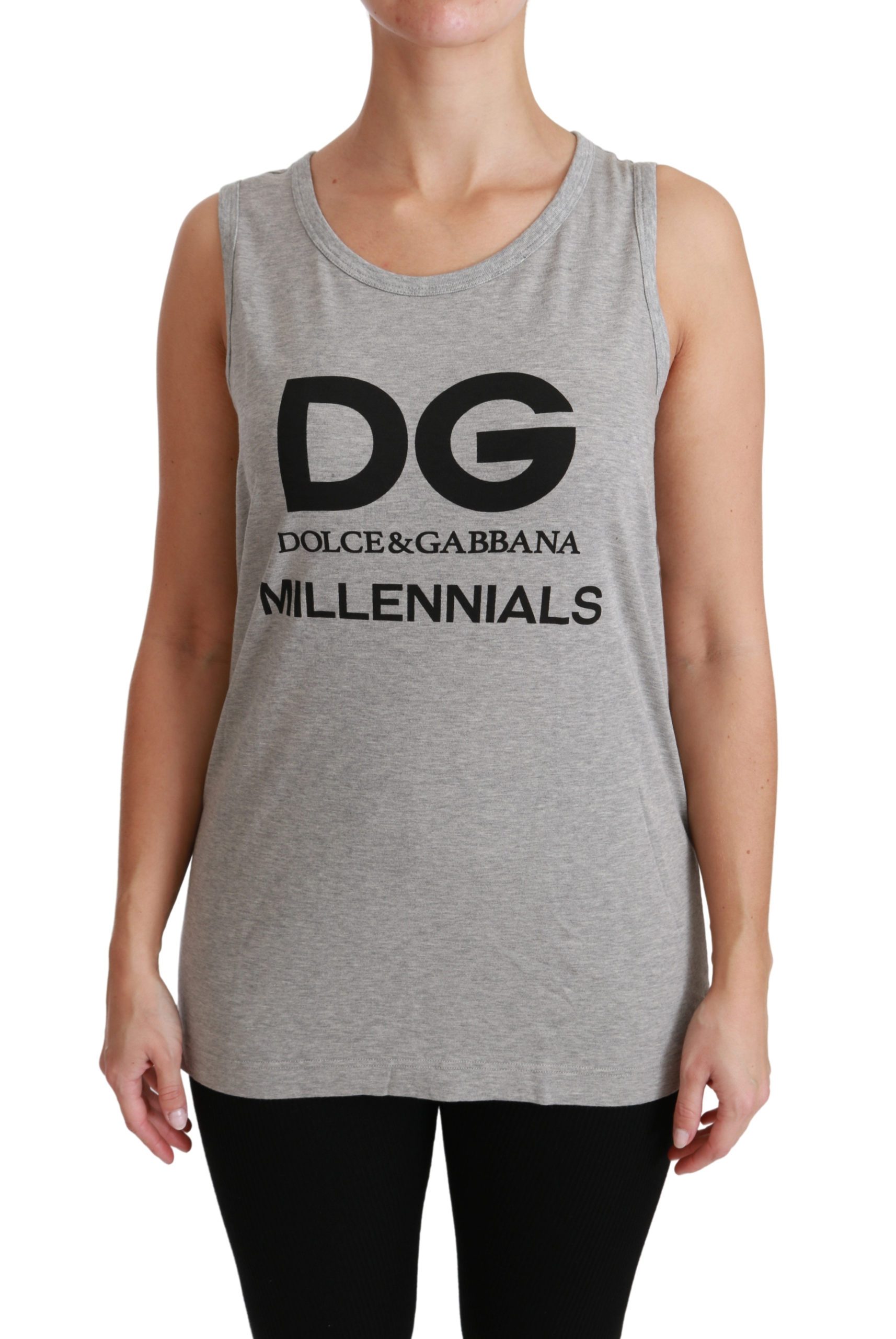 Dolce & Gabbana Women's DG Millennial Cotton T-Shirt Gray TSH4447 - IT36 | XS