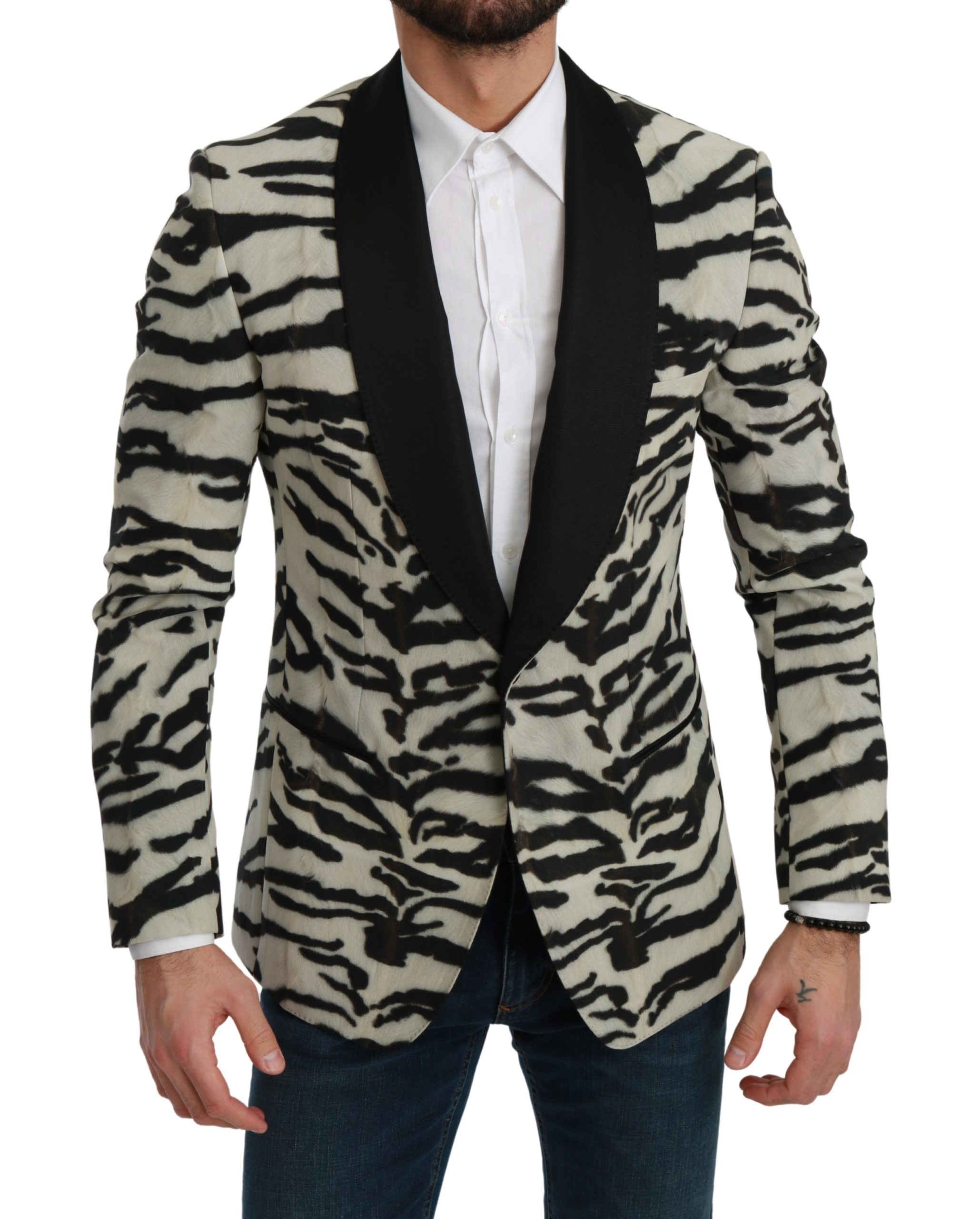 Dolce & Gabbana Men's Zebra Slim Fit Formal Blazer Multicolor KOS1712 - IT46 | S