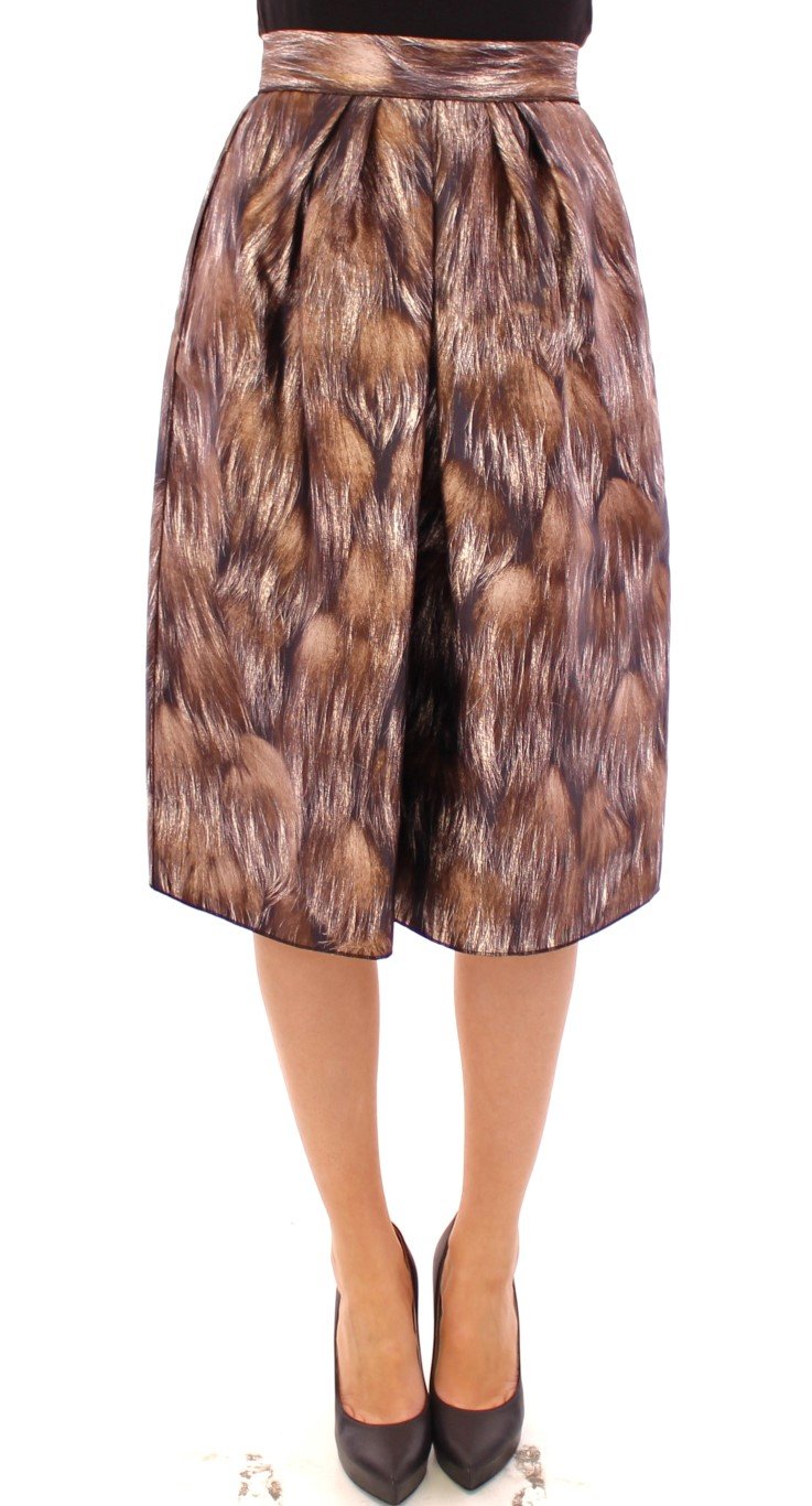 Dolce & Gabbana Women's Floral Silk Straight Full Skirt Brown GSS11483 - IT44|L