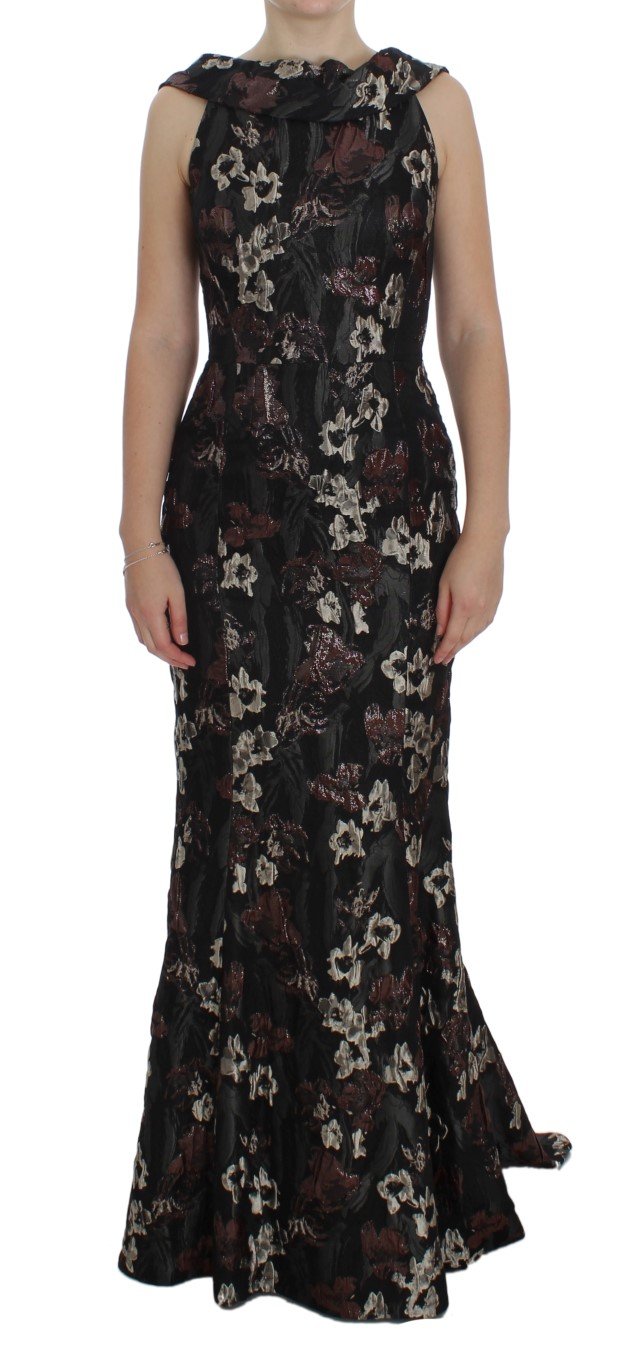 Dolce & Gabbana Women's Floral Jacquard Sheath Gown Dress Black NOC10188 - IT40|S