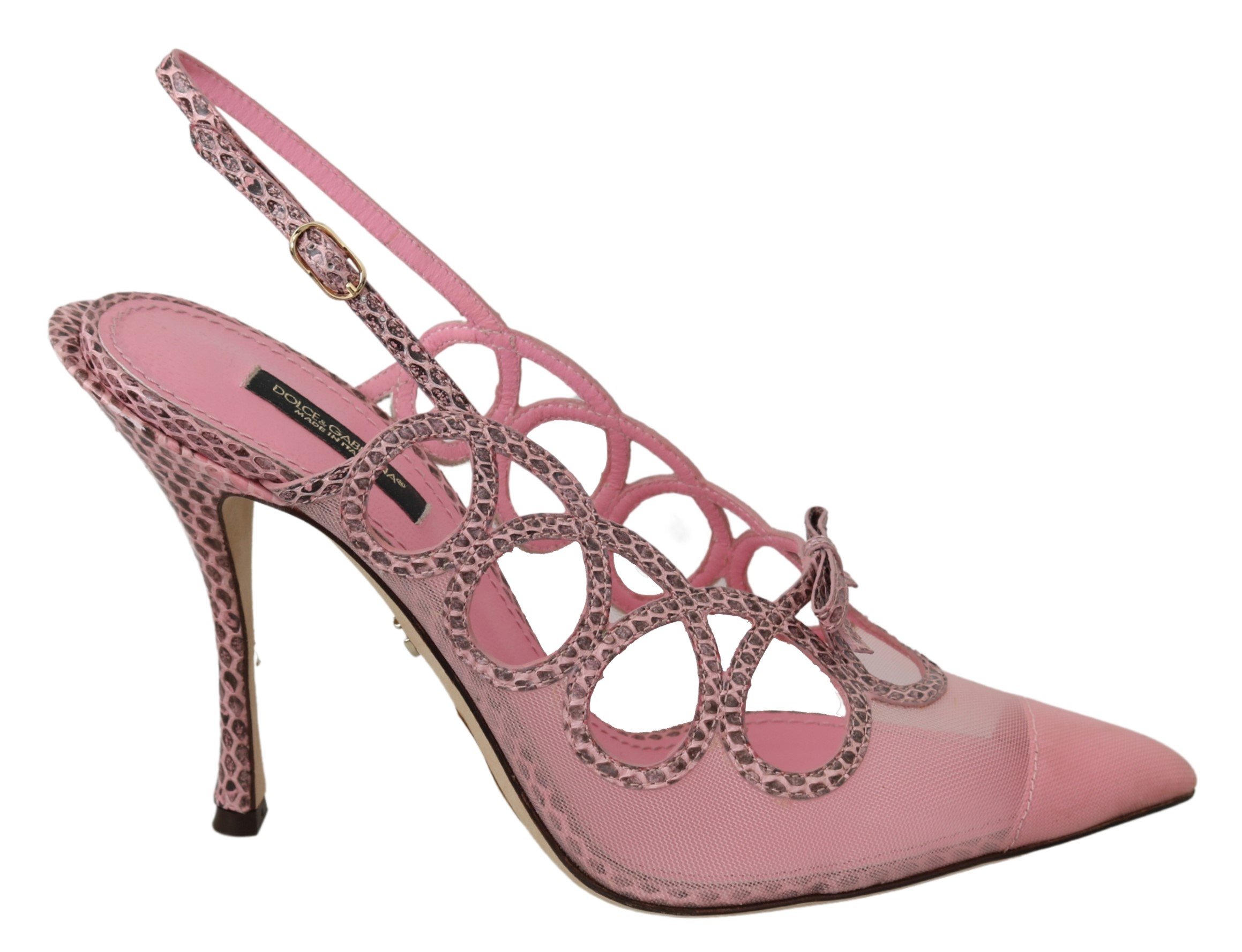 Dolce & Gabbana Women's Slingback Slim Ayers Sandal Pink LA6926 - EU39/US8.5