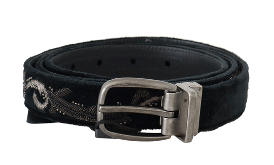 Dolce & Gabbana Men's Cotton Royal Bee Embroidery Belt Black BEL50052 - 100 cm / 40 Inches