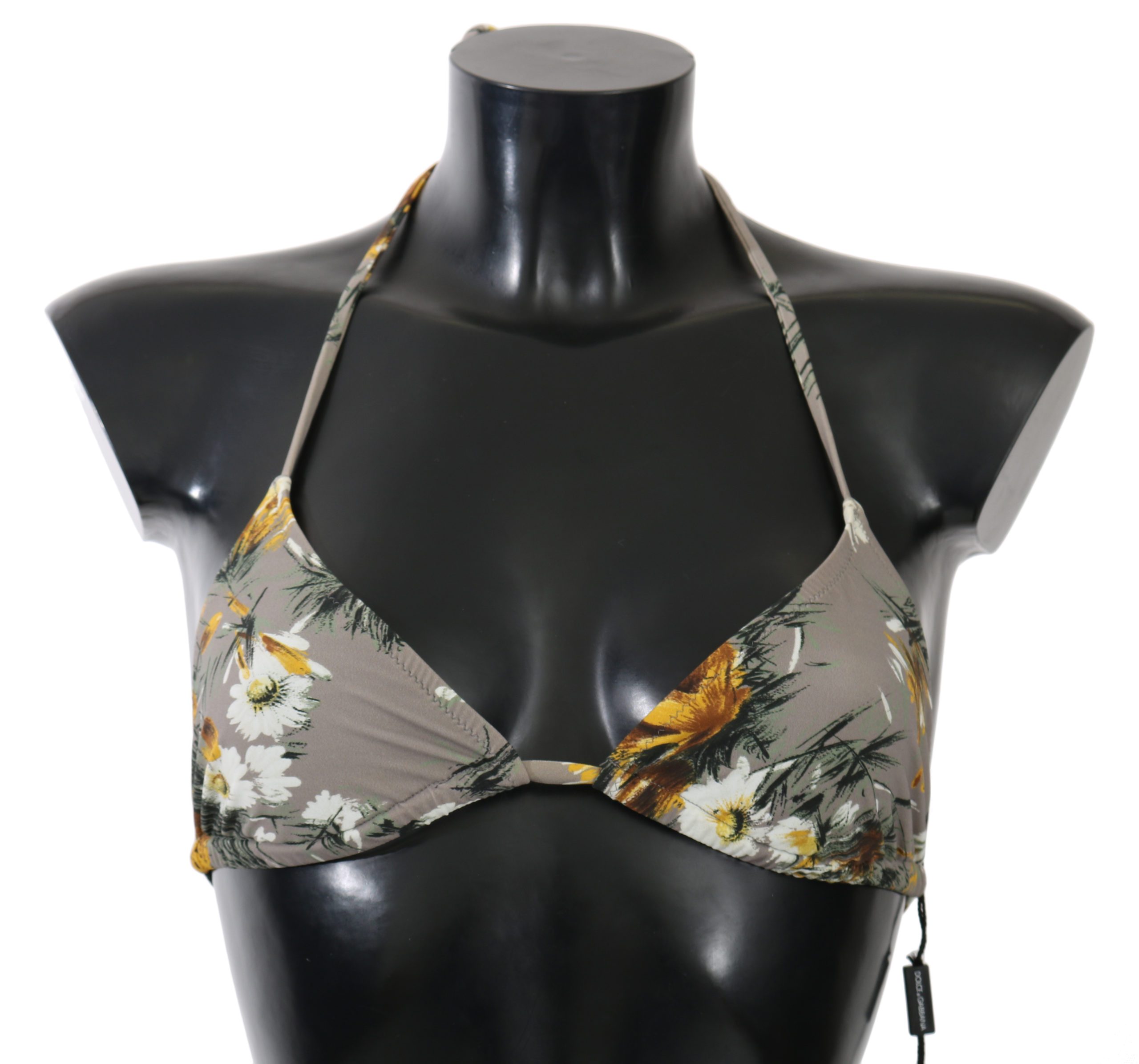Dolce & Gabbana Women's Floral Print Bikini Top Gray BIK674 - IT2 | S