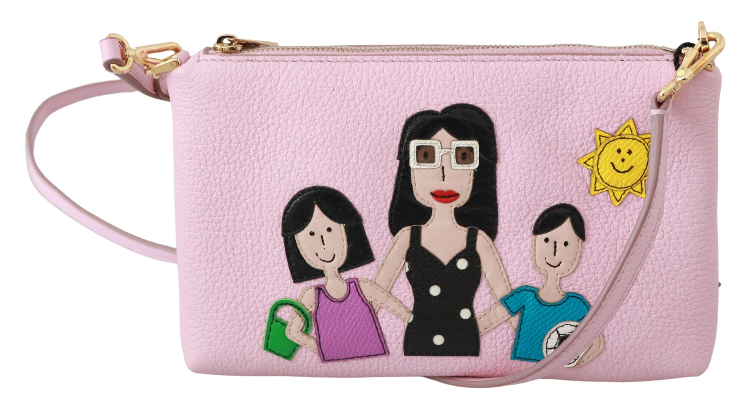 Dolce & Gabbana Women's Leather #dgfamily Clutch Bag Pink VAS9429