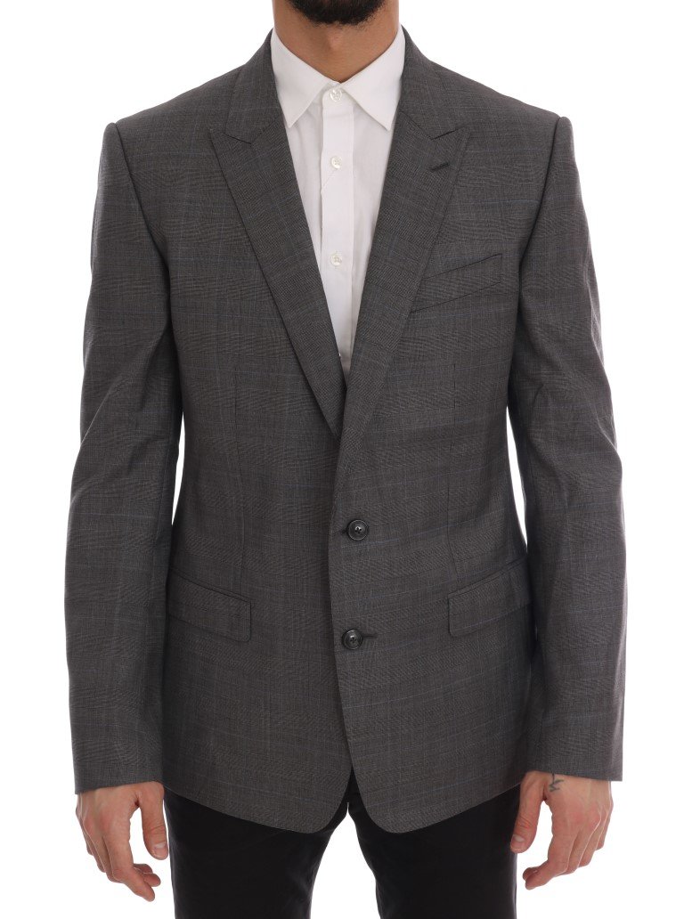 Dolce & Gabbana Men's Wool MARTINI Slim Blazer Gray KOS1163 - IT56 | XXL