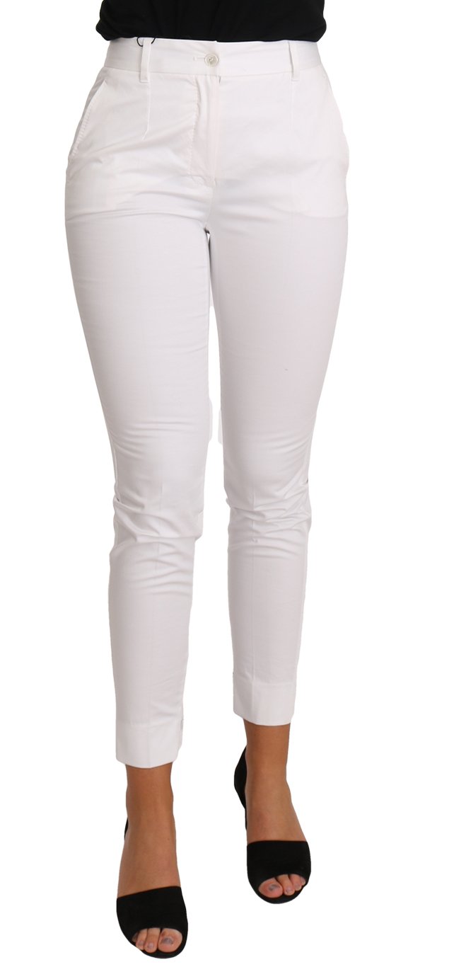 Dolce & Gabbana Women's Slim Skinny Trousers White PAN61078 - IT36 | XS
