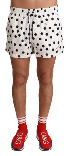 White Polka Dots Beachwear Shorts Swimwear - IT5 | M