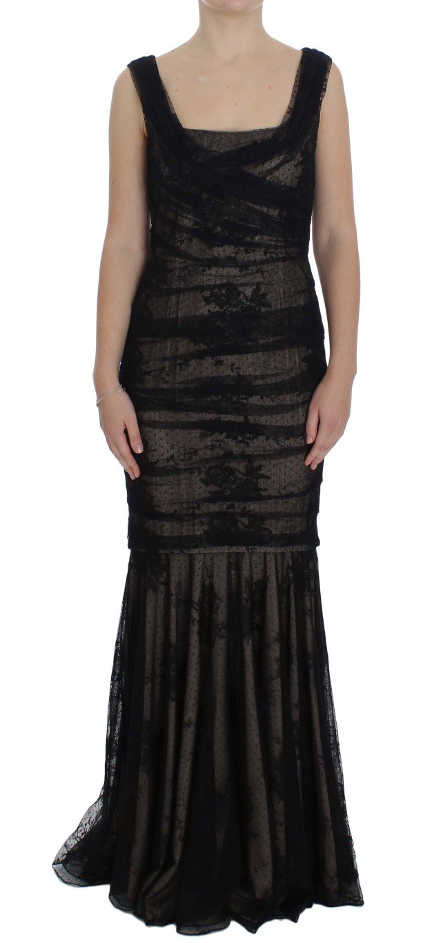 Dolce & Gabbana Women's Floral Lace Long Dress Black NOC10085 - IT46 | L