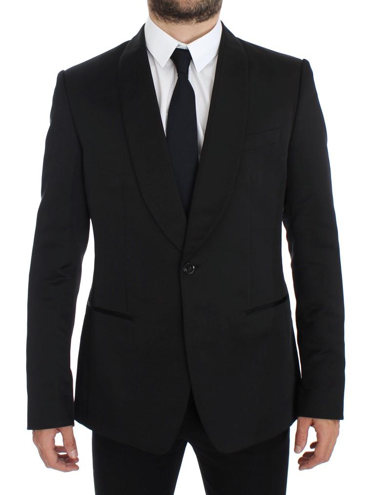 Dolce & Gabbana Men's Silk Slim Fit Blazer Black GTT10079 - IT52 | XL