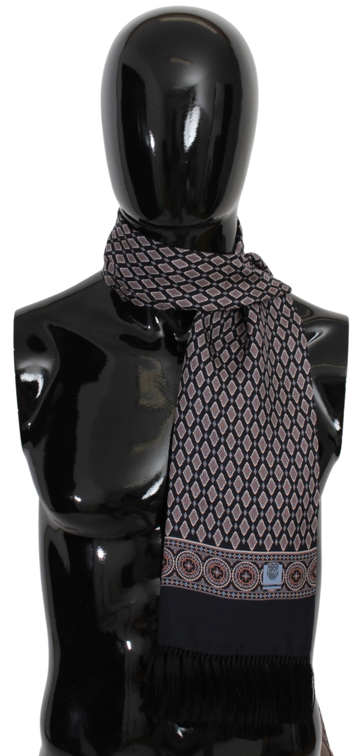 Dolce & Gabbana Men's Fringe Neck Wrap Scarf Blue MS1671