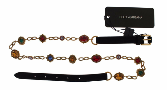 Dolce & Gabbana Women's Crystal Waist Belt Black SIG17753 - S