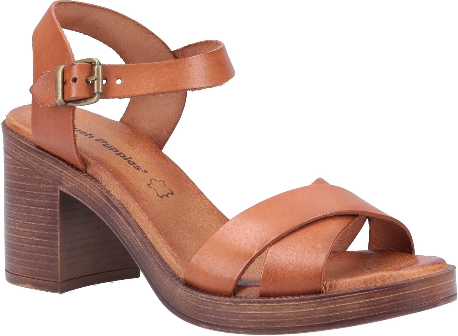 Hush Puppies Women's Georgia Heeled Sandal Various Colours 31949 - Tan 3