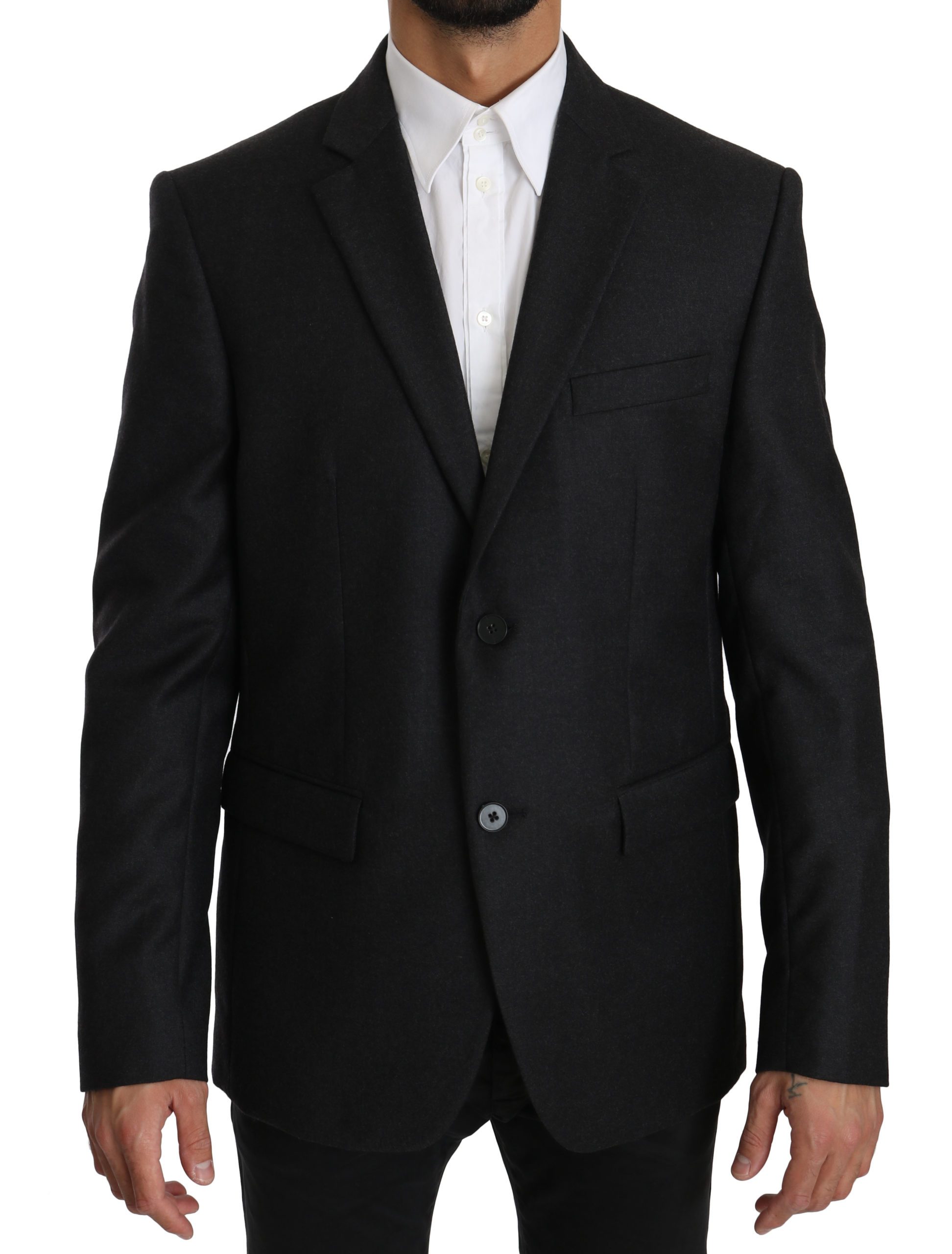 Dolce & Gabbana Men's Wool Slim Fit Two Button Blazer Gray KOS1560 - IT54 | XL