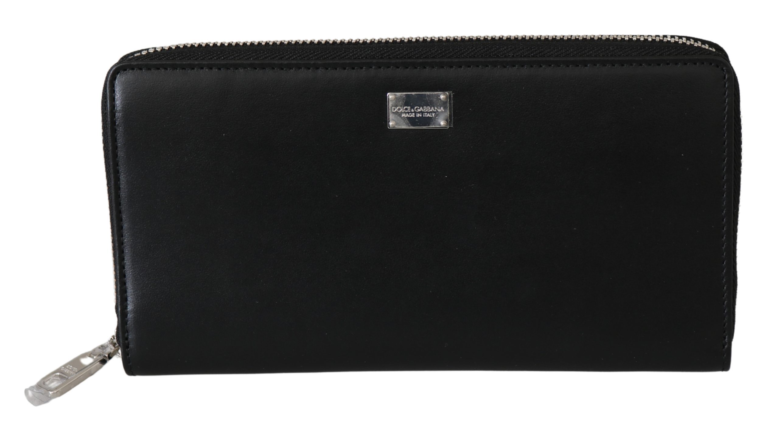 Dolce & Gabbana Men's Zip Around Continental Leather Wallet Black VAS9575