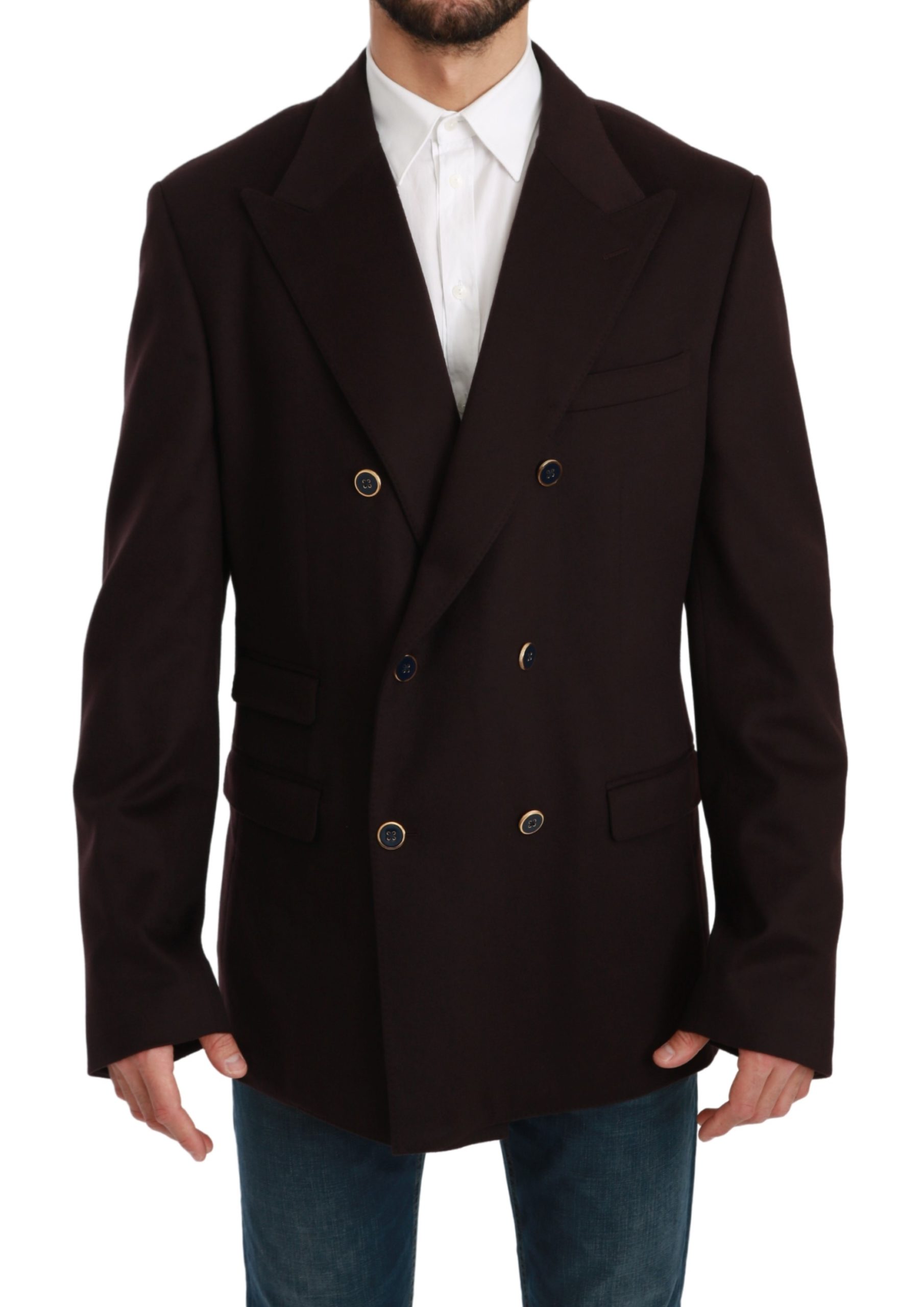 Dolce & Gabbana Men's Cashmere Coat TAORMINA Blazer Bordeaux KOS1722 - IT56 | XXL