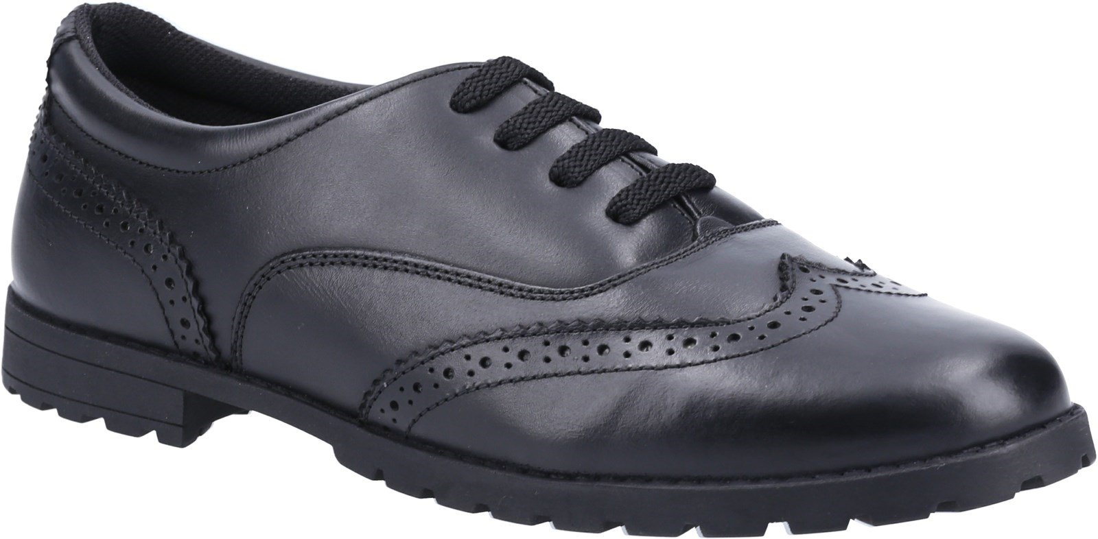 Hush Puppies Women's Eadie Senior School Brogues Shoe Black 26397 - Black 3