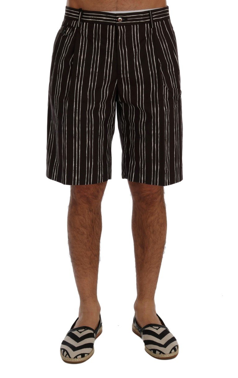 Dolce & Gabbana Men's Striped Hemp Casual Shorts Bordeaux SIG60407 - IT44 | XS