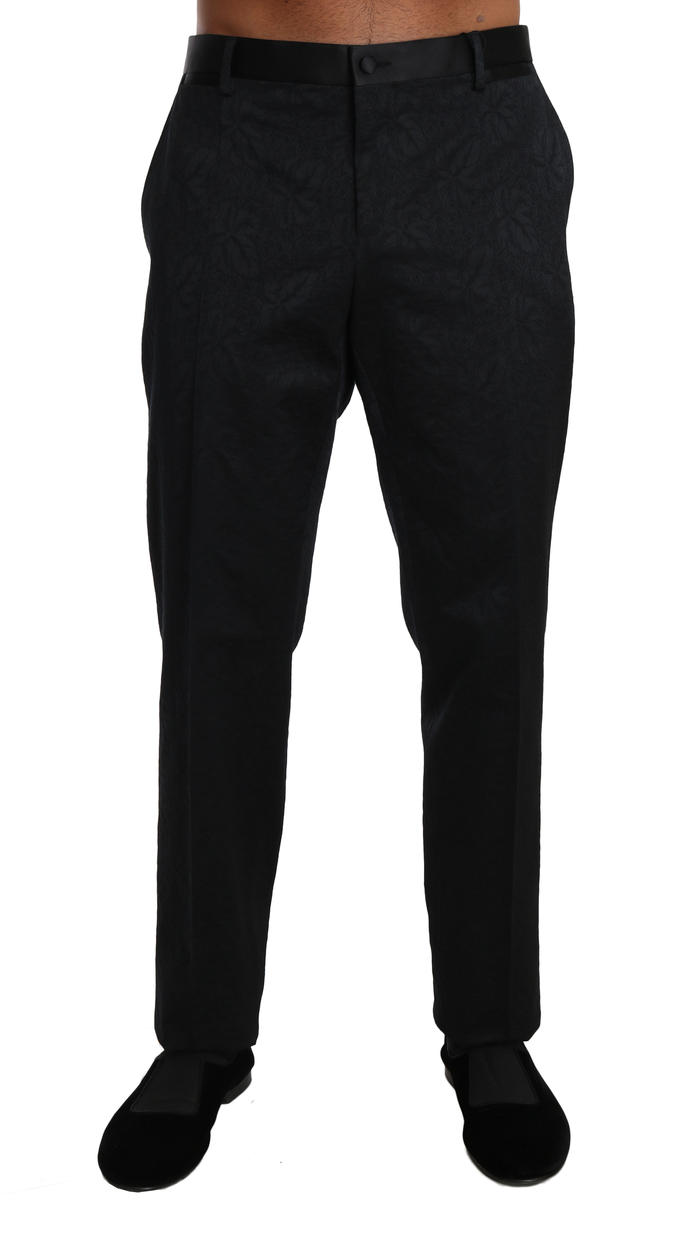 Dolce & Gabbana Men's Cotton Brocade Formal Trouser Black BYX1252 - IT54 | L
