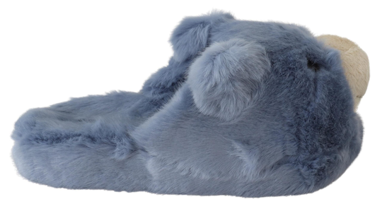 Blue Teddy Bear Slippers Sandals Shoes - EU39/US6