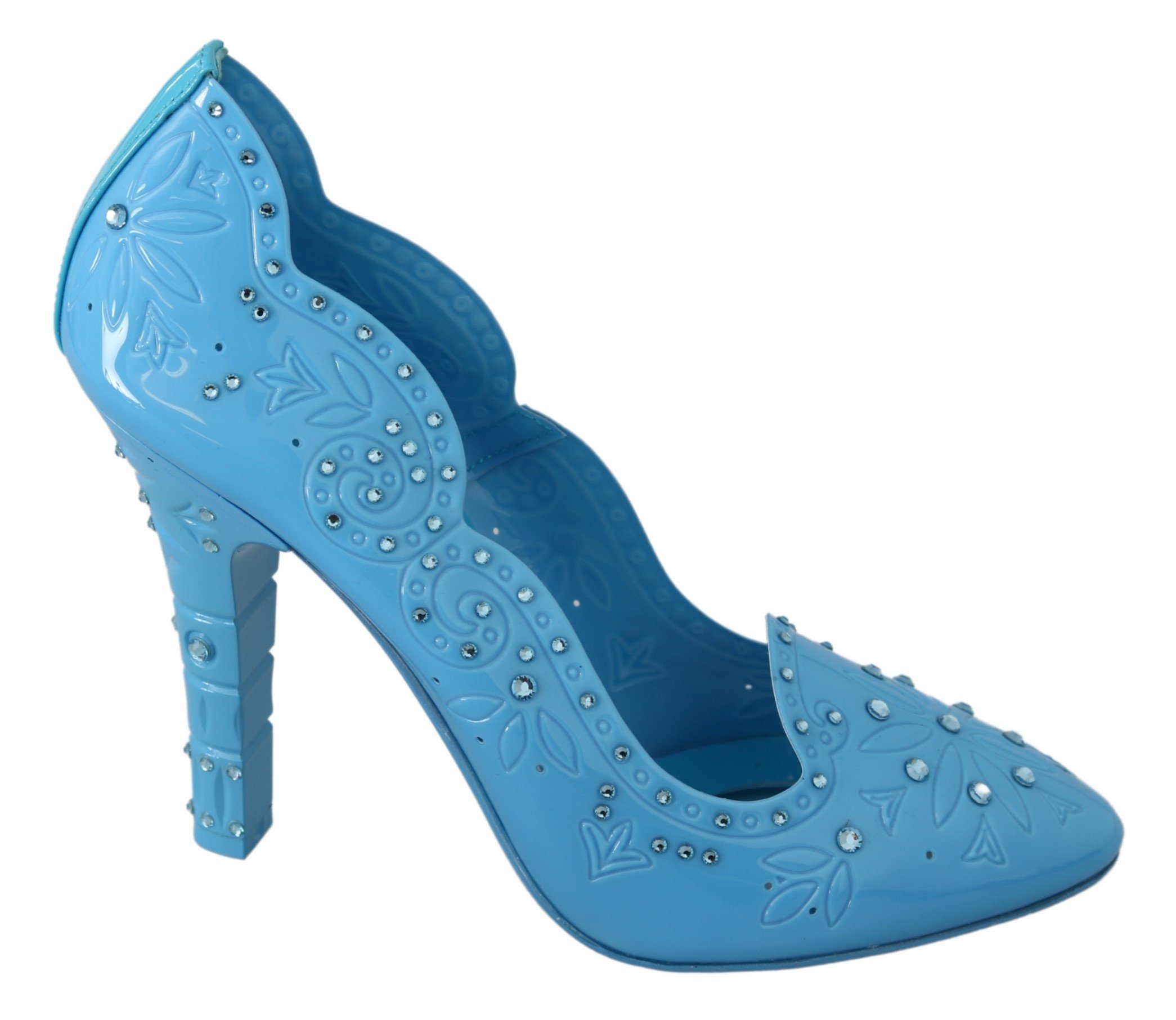 Dolce & Gabbana Women's Crystal Floral CINDERELLA Pumps Blue LA7270 - EU39/US8.5