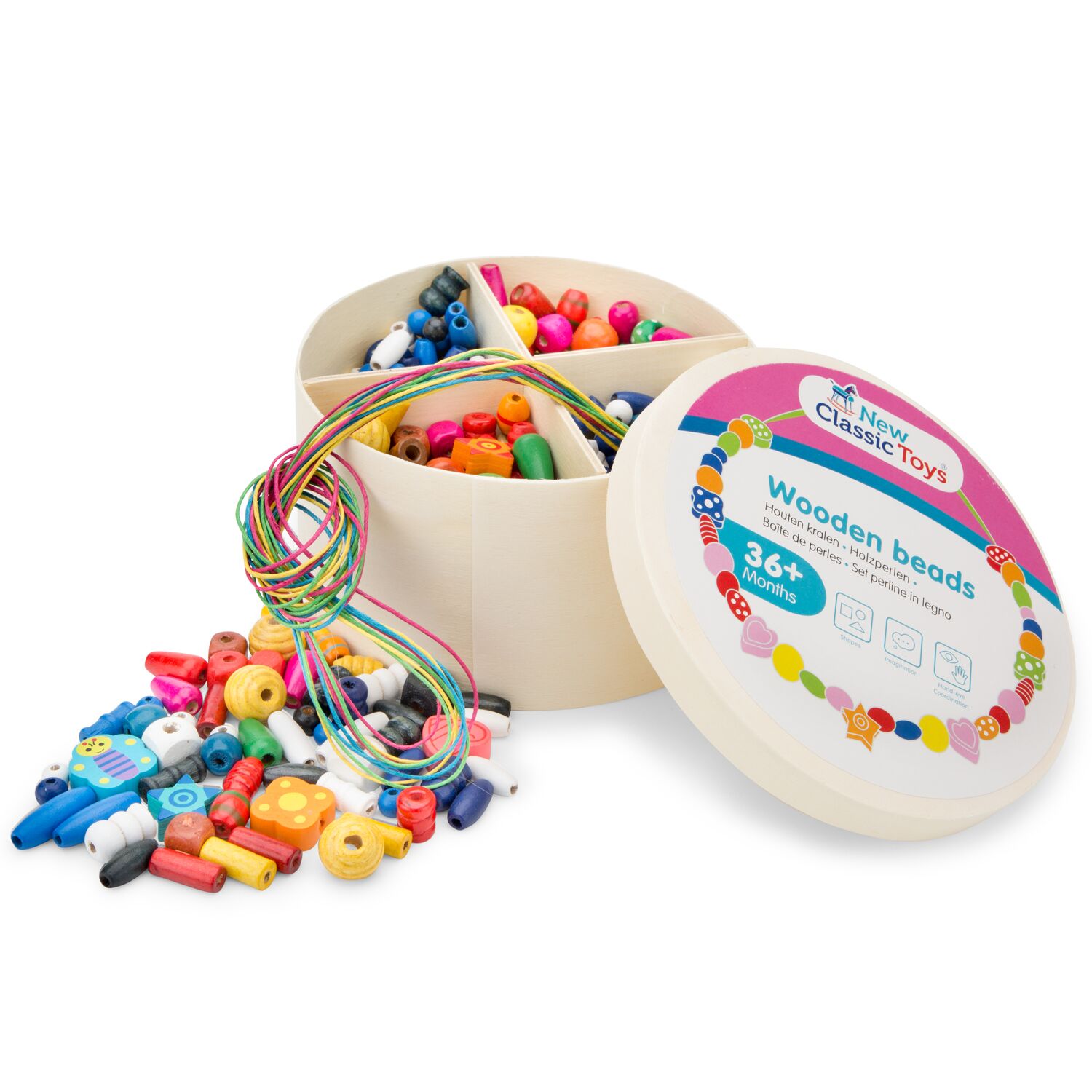 New Classic Toys - Wooden Beads 260 g (N10571)