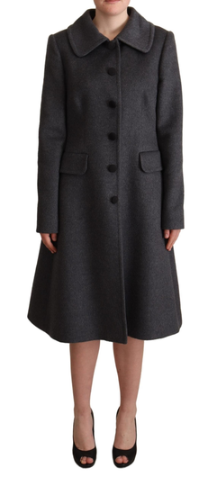Gray Cashmere Trench Coat Jacket - IT46|XL