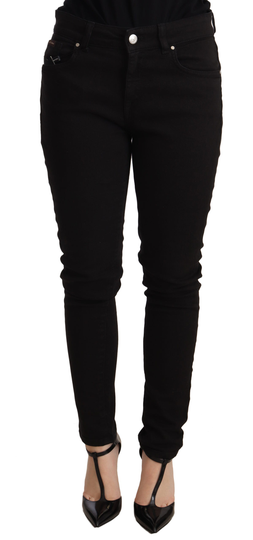 Black Slim Fit Cotton Stretch Denim Jeans - IT40|S
