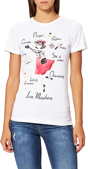 Love Moschino Women's Tops & T-Shirt White LO1501118-IT40-S - IT40|S