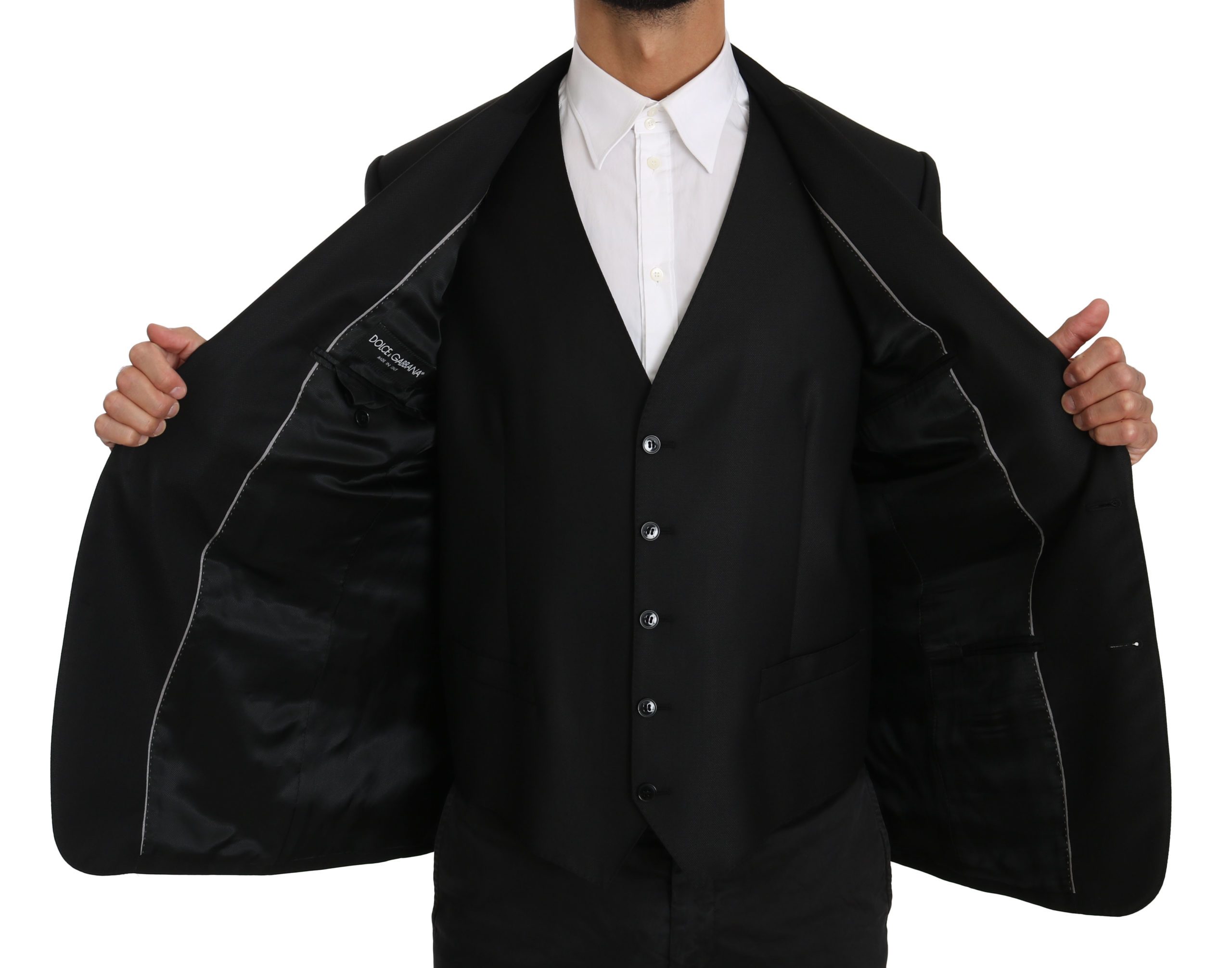 Dolce & Gabbana Men's Two Piece Vest MARTINI Blazer Black KOS1600 - IT52 | XL