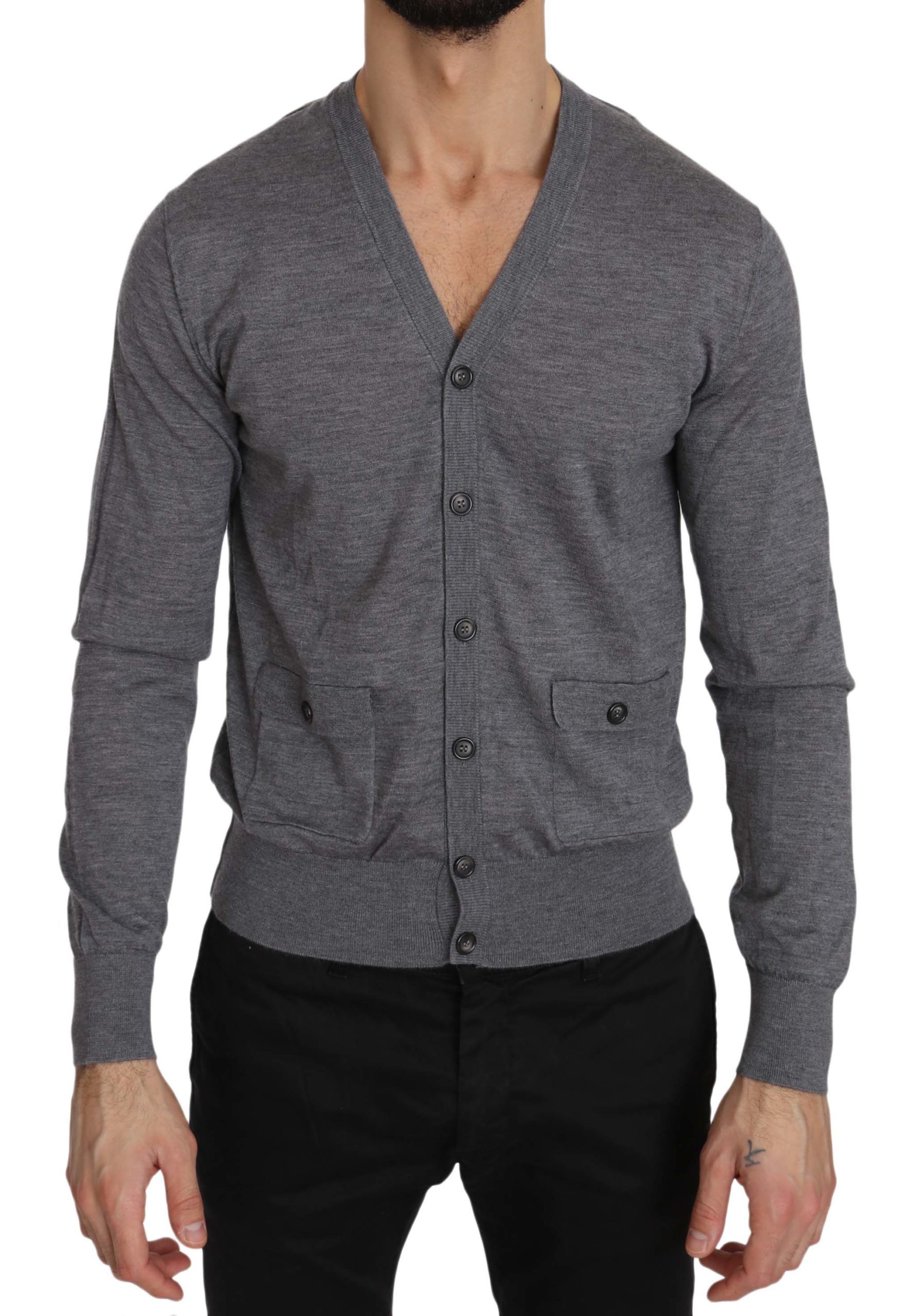 Dolce & Gabbana Men's Cashmere Sweater Gray TSH3305 - IT44 | XS