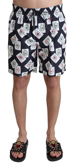 Dolce & Gabbana Men's Card Deck Print Beachwear Black BIK1073-IT4 - IT4 | S