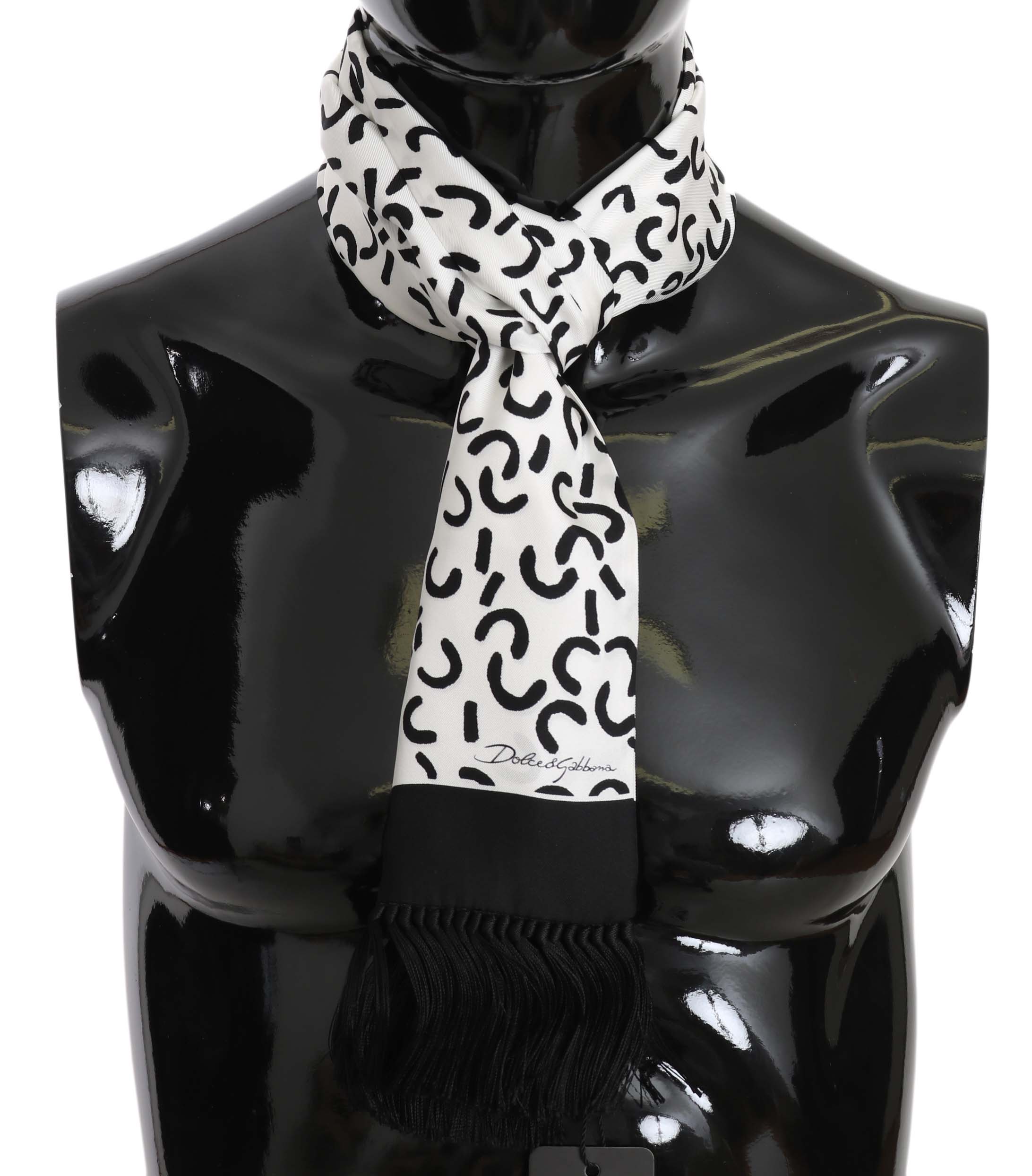 Dolce & Gabbana Men's Scarf Black, White MS5094