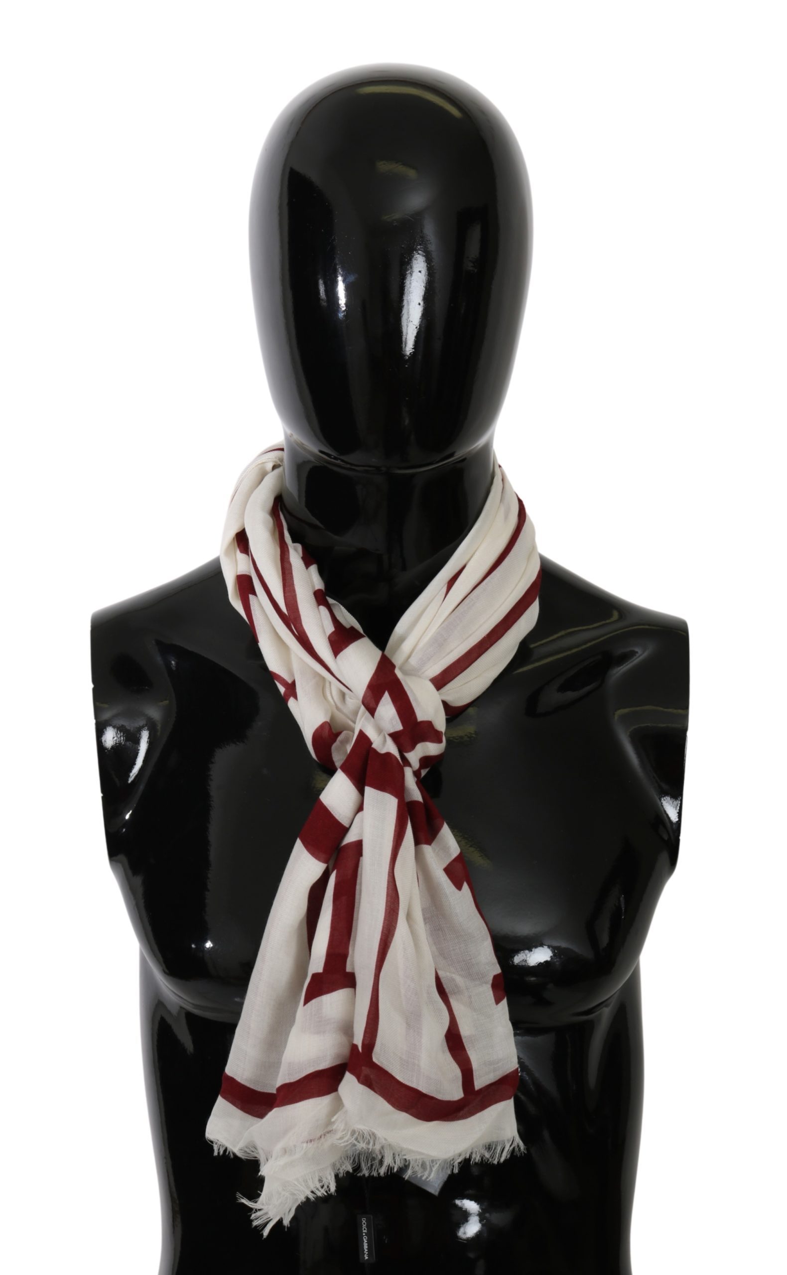 Dolce & Gabbana Men's Modal Printed Wrap Scarf White MS5561