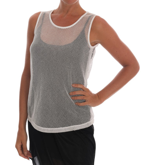 White Net Tank Transparent Top - IT36|XXS