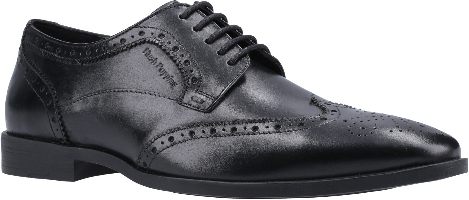 Hush Puppies Men's Brace Lace Up Brogue Shoe Black 30774 - Black 7