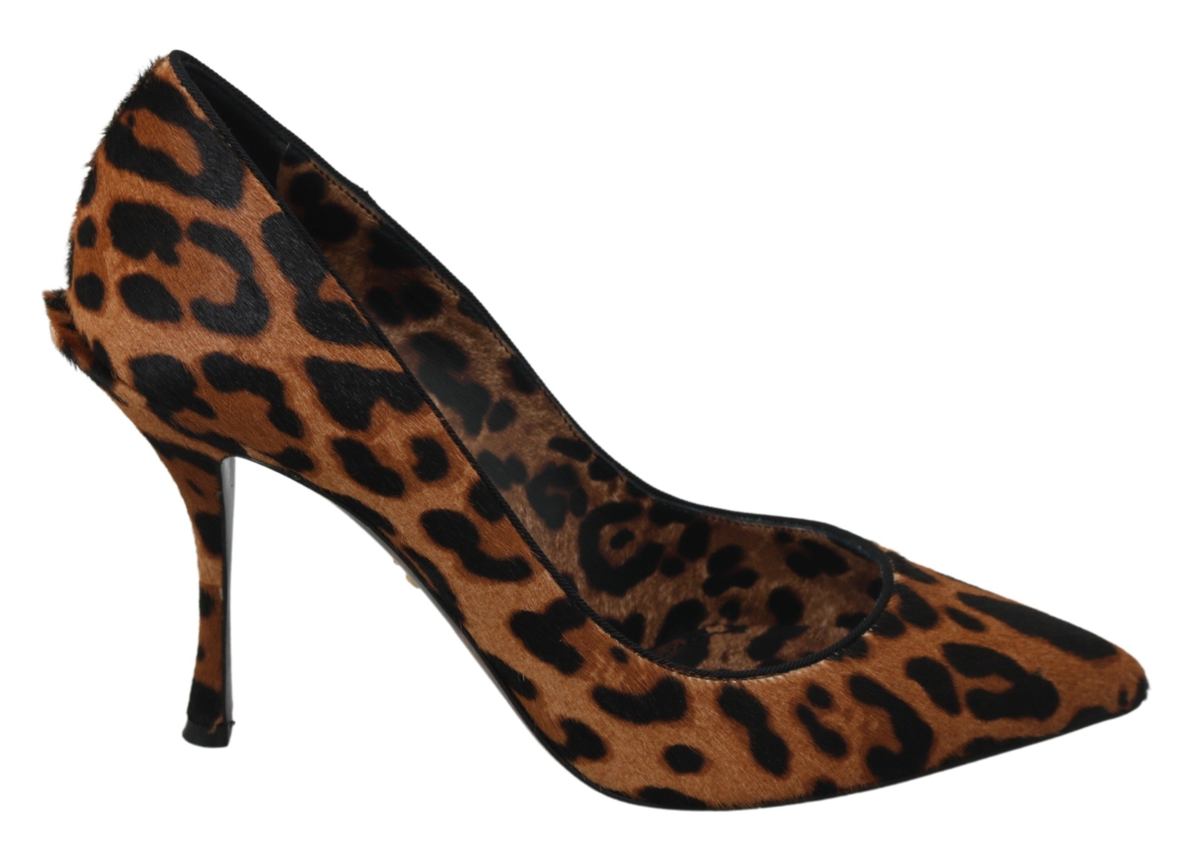 Dolce & Gabbana Women's Leopard Leather Pony Hair Pumps Brown LA6968 - EU39/US8.5