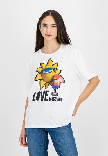 Love Moschino Women's Tops & T-Shirt White LO1486638-IT38-XS - IT38|XS
