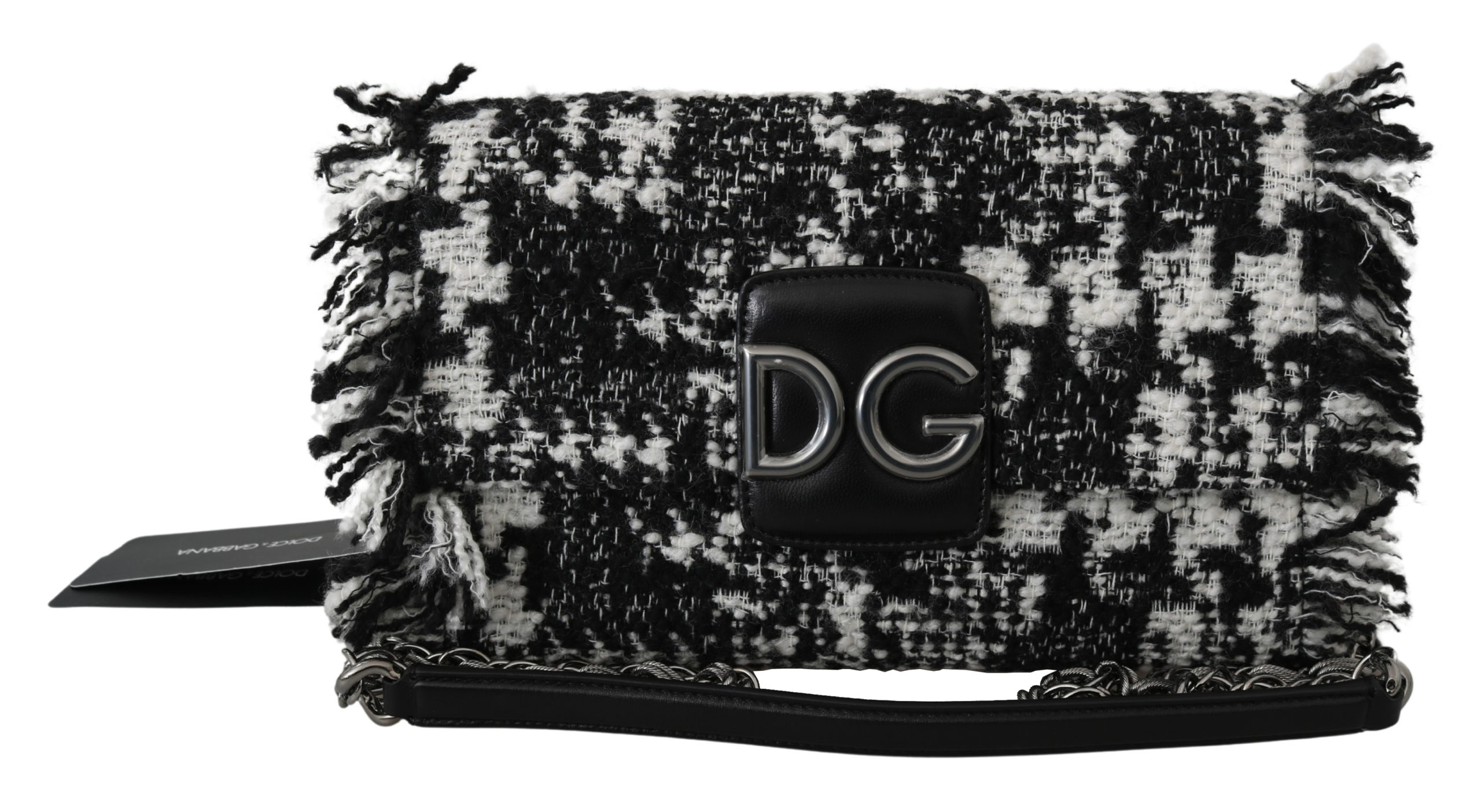 Dolce & Gabbana Women's Wool Leather Shoulder Bag Black VAS9776