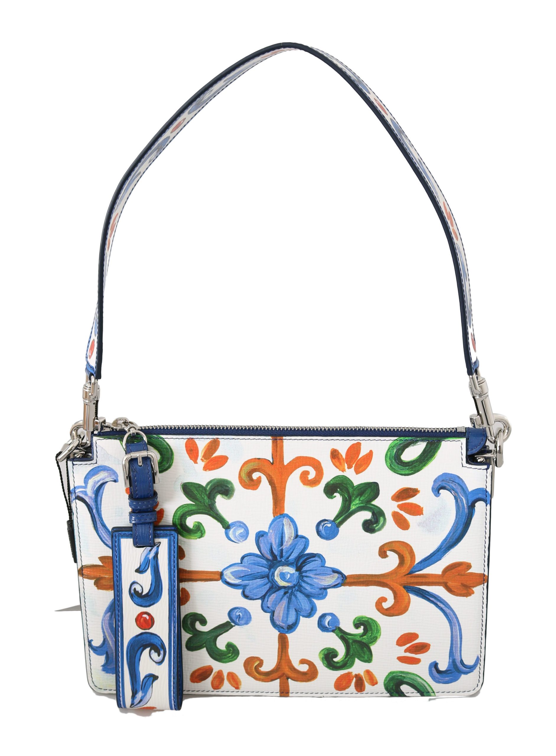 Dolce & Gabbana Women's Majolica Book Leather Shoulder Bag White VAS8766