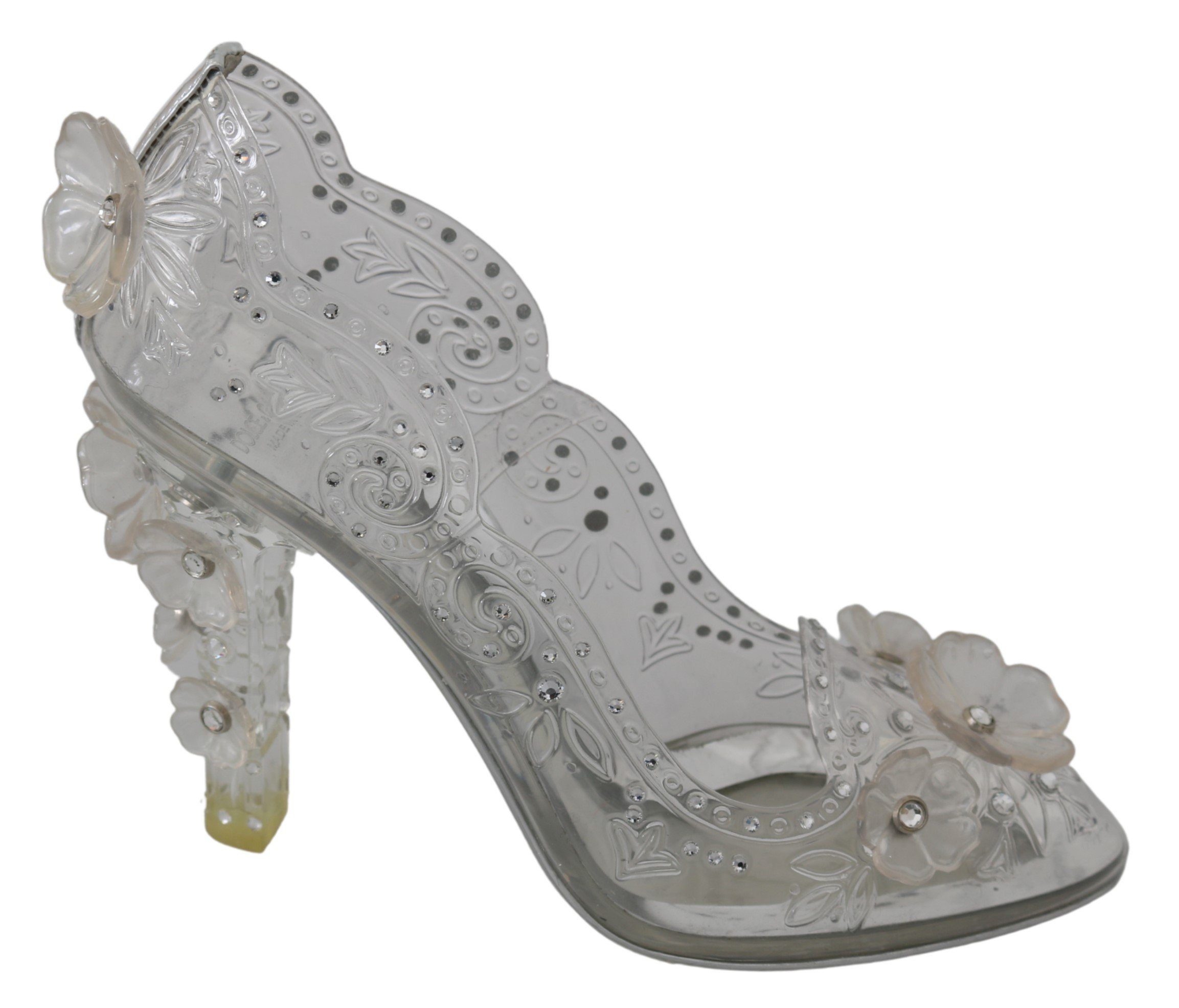 Dolce & Gabbana Women's Floral Crystal CINDERELLA Pumps Transparent LA7273 - EU38/US7.5