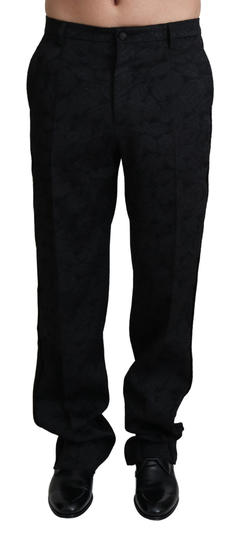 Black Jaquard Formal Men Trouser Pants - IT44 | XS