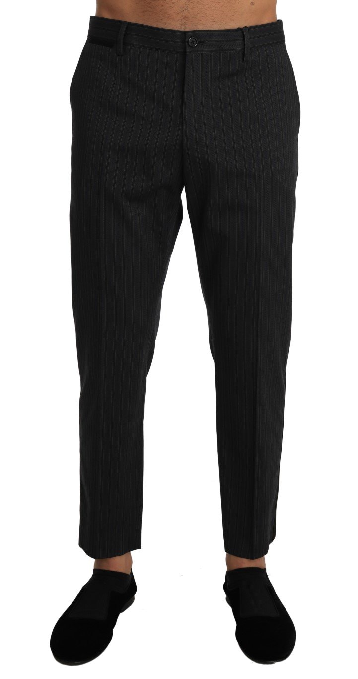 Dolce & Gabbana Men's Cotton Striped Dress Trouser Gray PAN60942 - W34