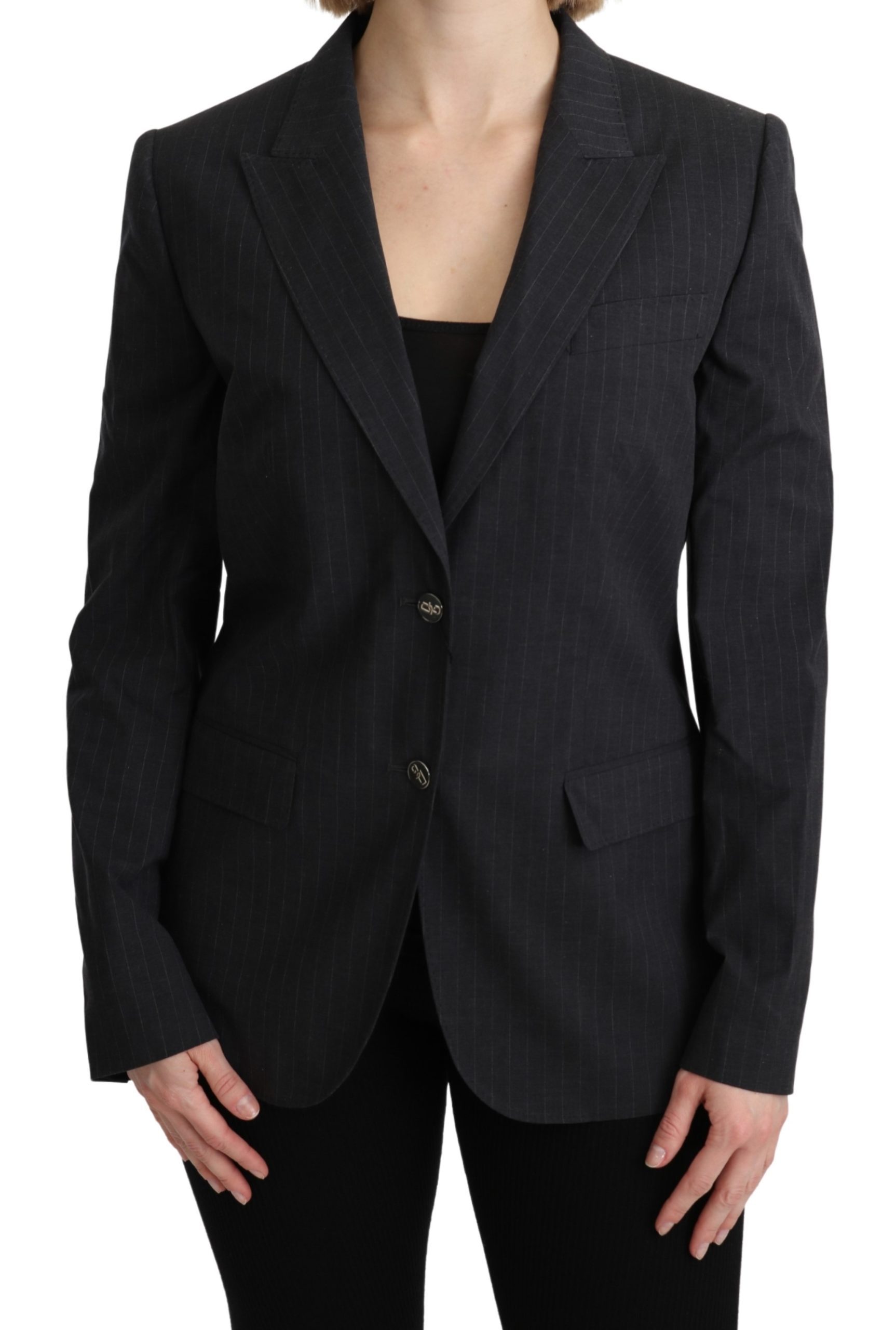 Dolce & Gabbana Women's Single Breasted Blazer Jacket Gray KOS1795 - IT44|L