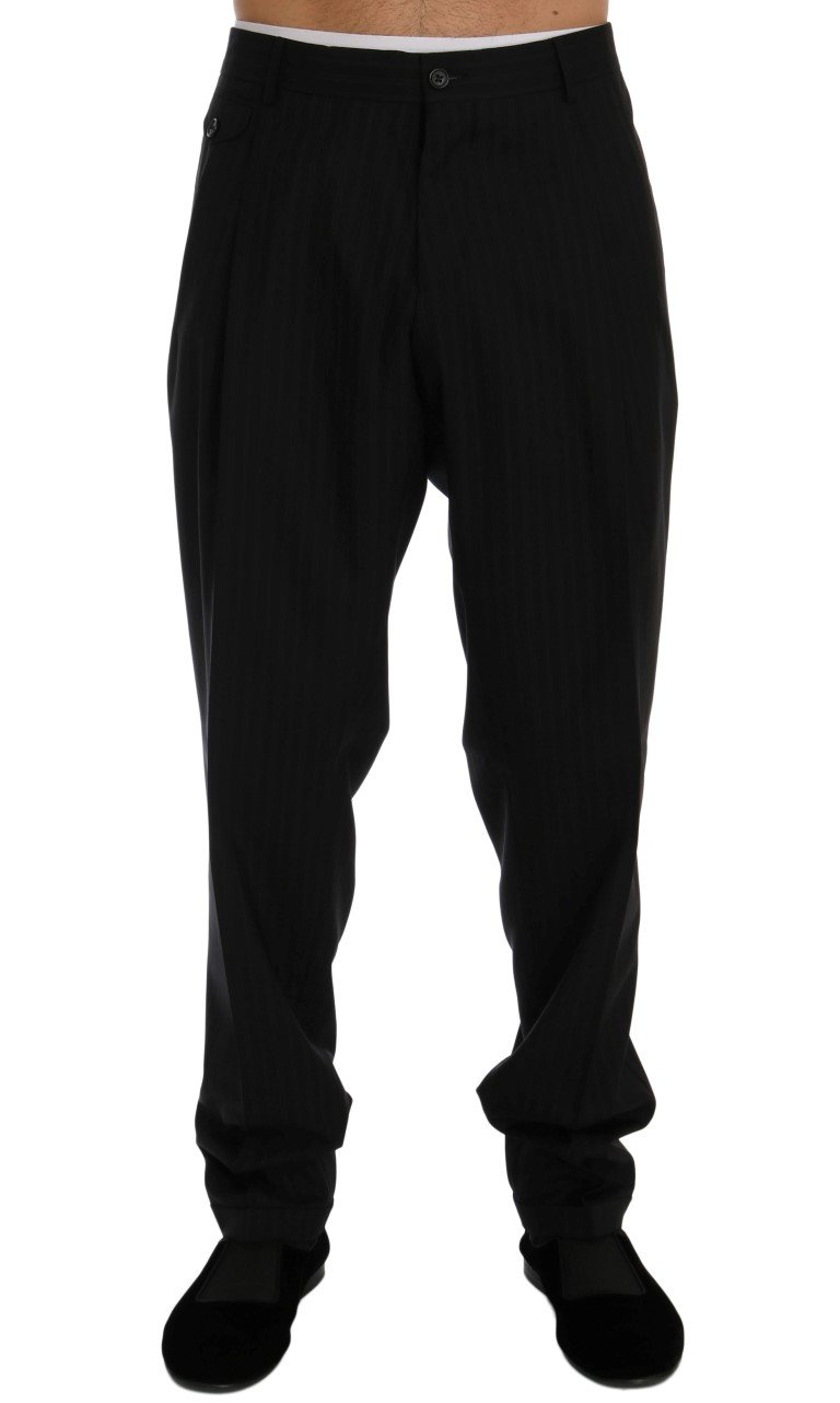 Dolce & Gabbana Men's Striped Wool Stretch Trouser Blue PAN60376 - IT54 | XXL