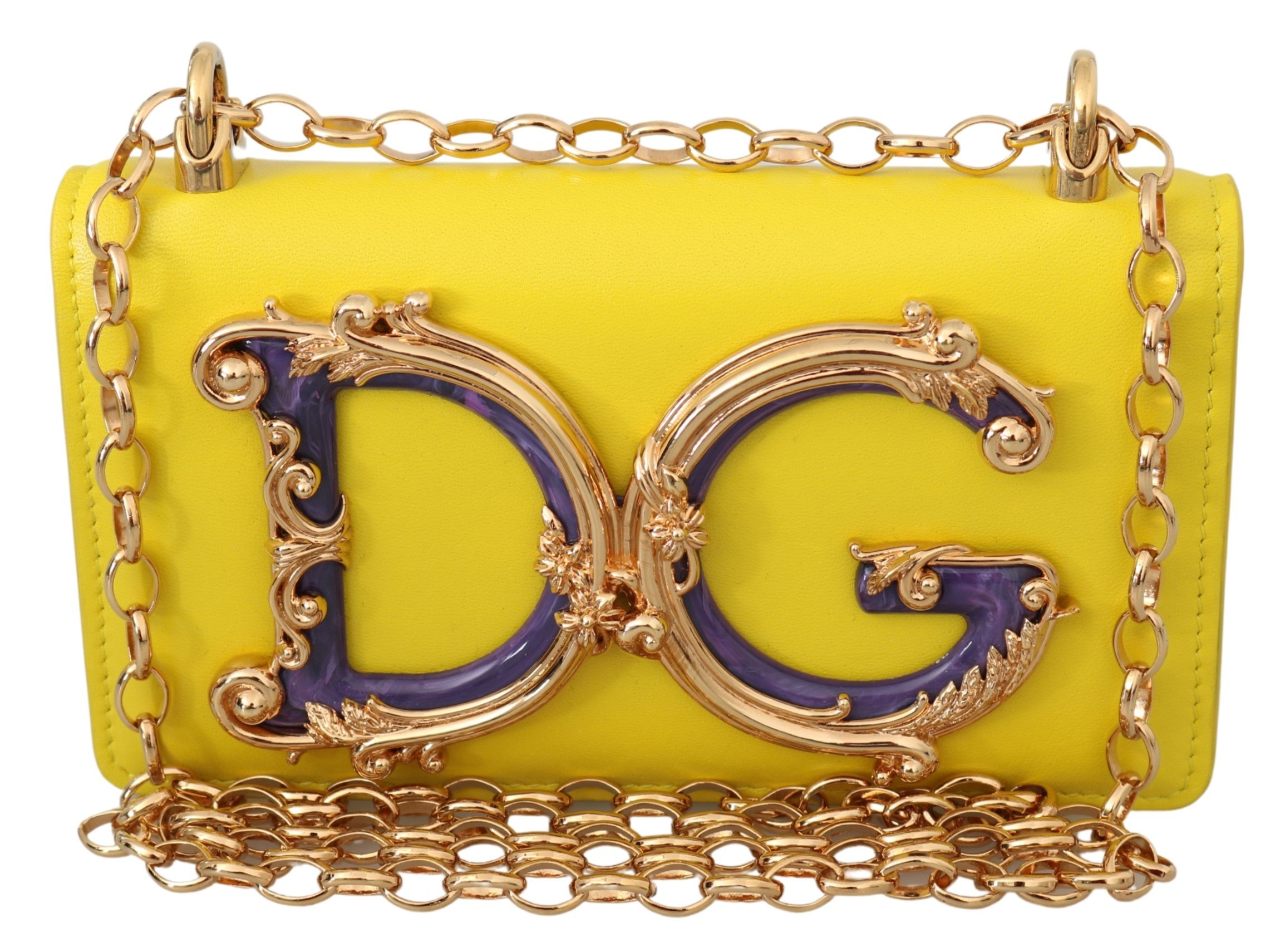 Dolce & Gabbana Women's Leather Logo iPhone X Cover Crossbody Bag Yellow VAS9908